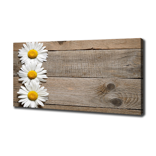 Cuadro canvas con impresión uv duradera horizontal Madera de margaritas
