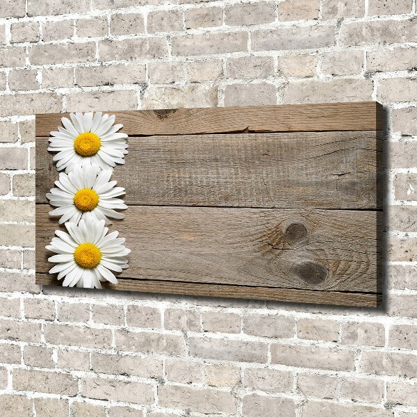 Cuadro canvas con impresión uv duradera horizontal Madera de margaritas