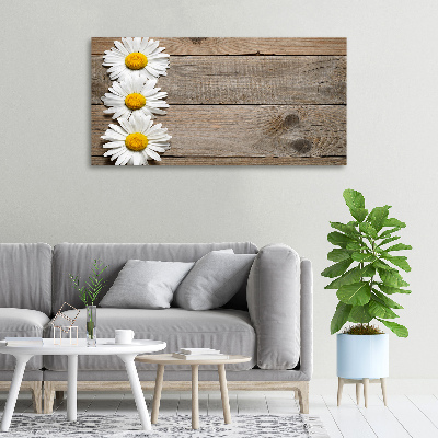 Cuadro canvas con impresión uv duradera horizontal Madera de margaritas