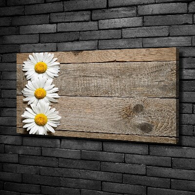 Cuadro canvas con impresión uv duradera horizontal Madera de margaritas