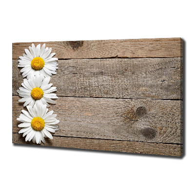 Cuadro canvas con impresión uv duradera horizontal Madera de margaritas