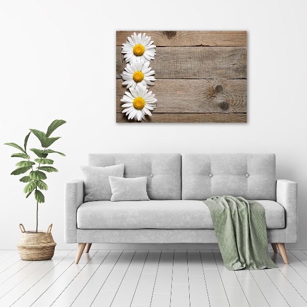 Cuadro canvas con impresión uv duradera horizontal Madera de margaritas