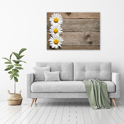 Cuadro canvas con impresión uv duradera horizontal Madera de margaritas