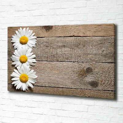 Cuadro canvas con impresión uv duradera horizontal Madera de margaritas
