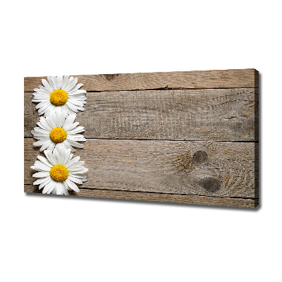 Cuadro canvas con impresión uv duradera horizontal Madera de margaritas
