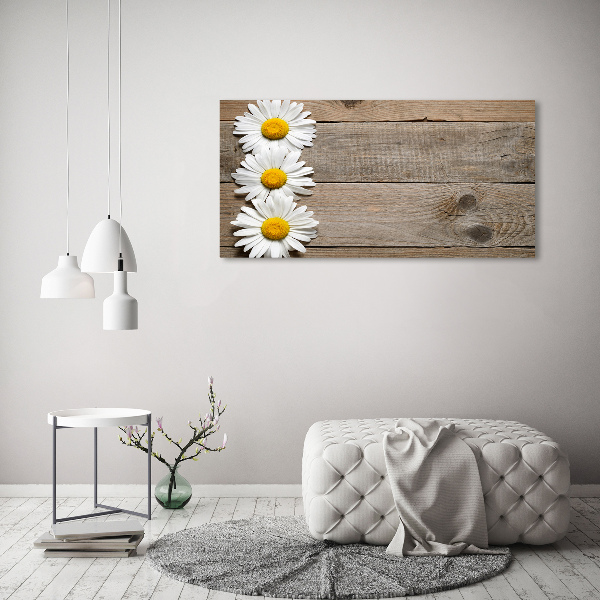 Cuadro canvas con impresión uv duradera horizontal Madera de margaritas