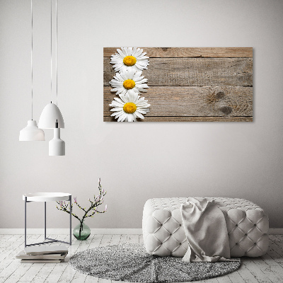 Cuadro canvas con impresión uv duradera horizontal Madera de margaritas