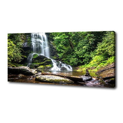 Cuadro canvas con impresión uv duradera horizontal Cascada en el bosque