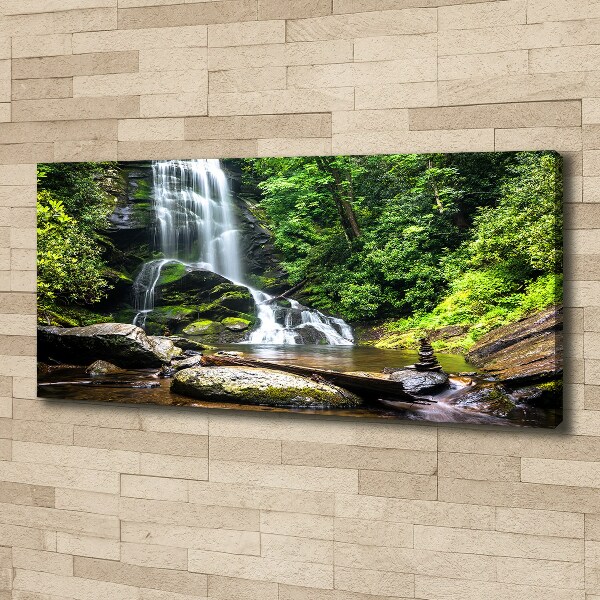Cuadro canvas con impresión uv duradera horizontal Cascada en el bosque