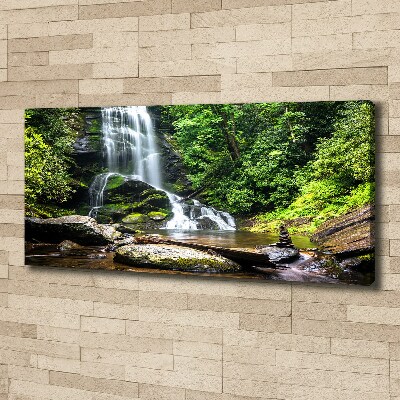 Cuadro canvas con impresión uv duradera horizontal Cascada en el bosque