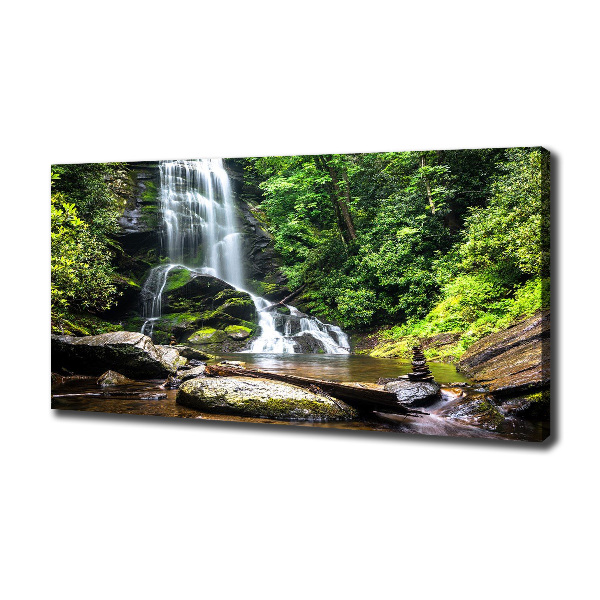 Cuadro canvas con impresión uv duradera horizontal Cascada en el bosque