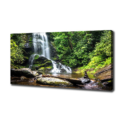 Cuadro canvas con impresión uv duradera horizontal Cascada en el bosque