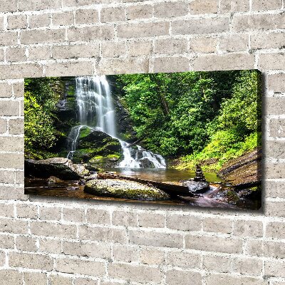 Cuadro canvas con impresión uv duradera horizontal Cascada en el bosque