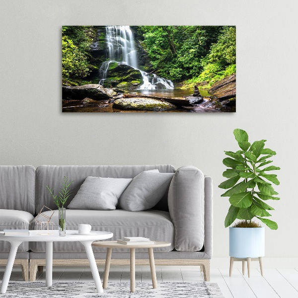 Cuadro canvas con impresión uv duradera horizontal Cascada en el bosque