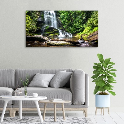 Cuadro canvas con impresión uv duradera horizontal Cascada en el bosque