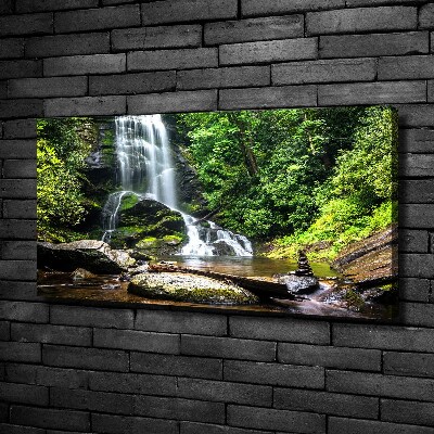 Cuadro canvas con impresión uv duradera horizontal Cascada en el bosque