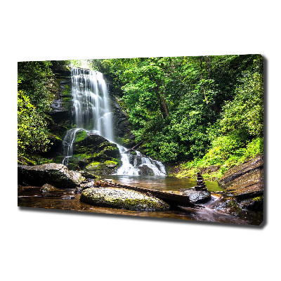 Cuadro canvas con impresión uv duradera horizontal Cascada en el bosque