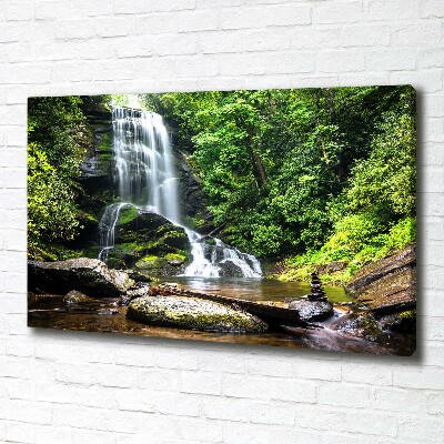 Cuadro canvas con impresión uv duradera horizontal Cascada en el bosque