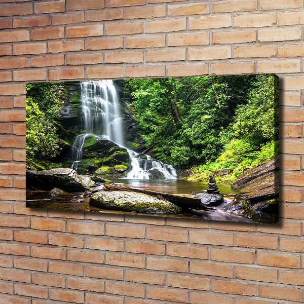 Cuadro canvas con impresión uv duradera horizontal Cascada en el bosque