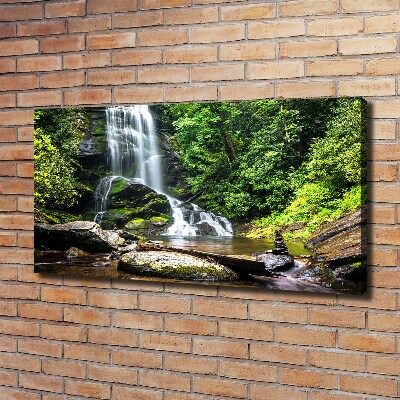 Cuadro canvas con impresión uv duradera horizontal Cascada en el bosque