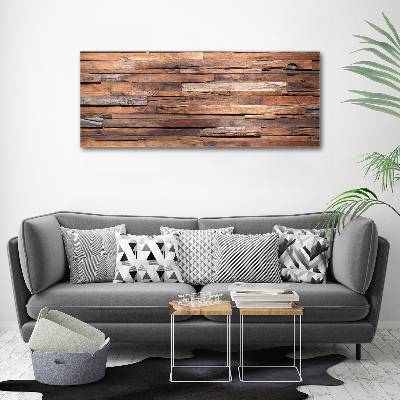 Cuadro canvas moderno de gran formato horizontal pared de madera