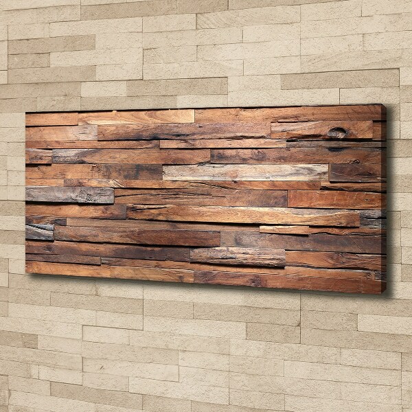 Cuadro canvas moderno de gran formato horizontal pared de madera