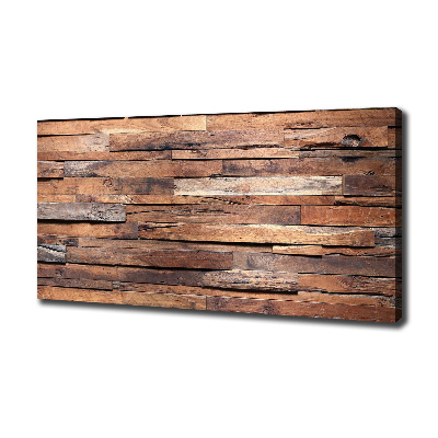 Cuadro canvas moderno de gran formato horizontal pared de madera
