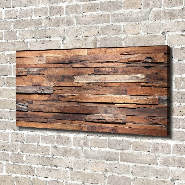 Cuadro canvas moderno de gran formato horizontal pared de madera