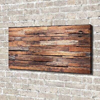 Cuadro canvas moderno de gran formato horizontal pared de madera