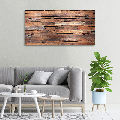 Cuadro canvas moderno de gran formato horizontal pared de madera