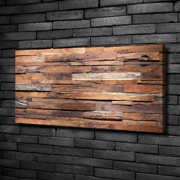 Cuadro canvas moderno de gran formato horizontal pared de madera
