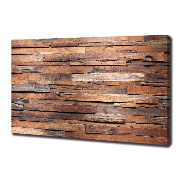 Cuadro canvas moderno de gran formato horizontal pared de madera
