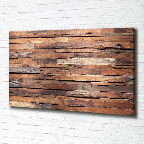 Cuadro canvas moderno de gran formato horizontal pared de madera