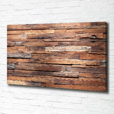 Cuadro canvas moderno de gran formato horizontal pared de madera