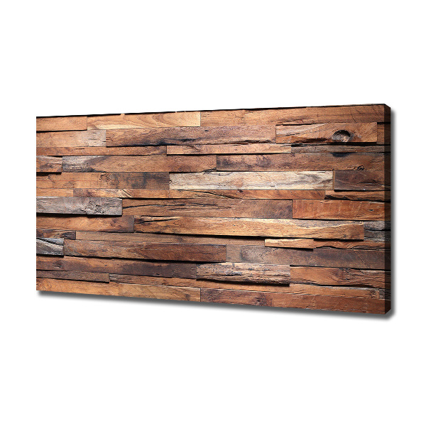 Cuadro canvas moderno de gran formato horizontal pared de madera