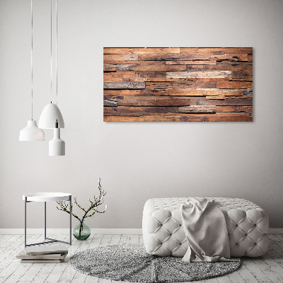 Cuadro canvas moderno de gran formato horizontal pared de madera
