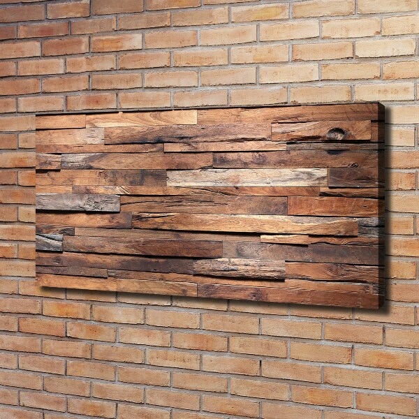 Cuadro canvas moderno de gran formato horizontal pared de madera