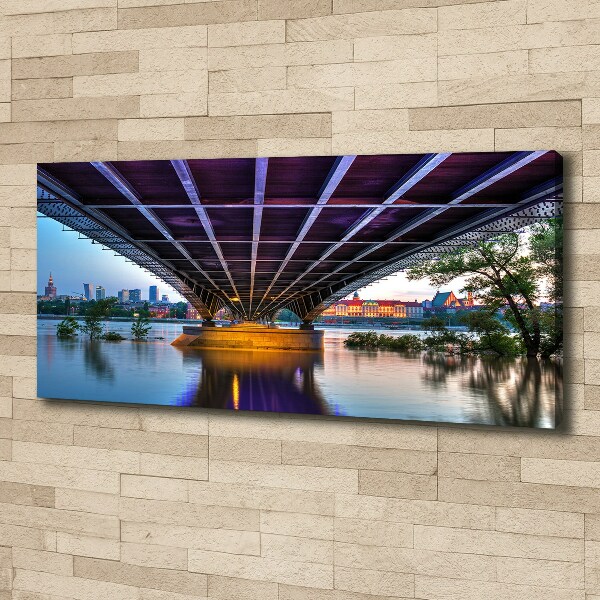 Cuadro canvas moderno de gran formato horizontal Puente en Varsovia