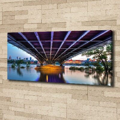 Cuadro canvas moderno de gran formato horizontal Puente en Varsovia