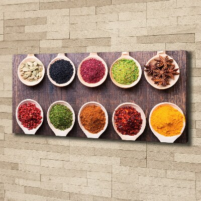 Cuadro canvas con impresión uv duradera horizontal Especias de colores