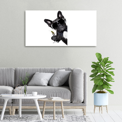 Cuadro canvas moderno de gran formato horizontal Perro Martini