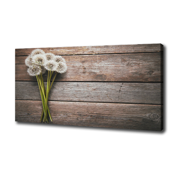 Cuadro canvas con impresión uv duradera horizontal madera de diente de león