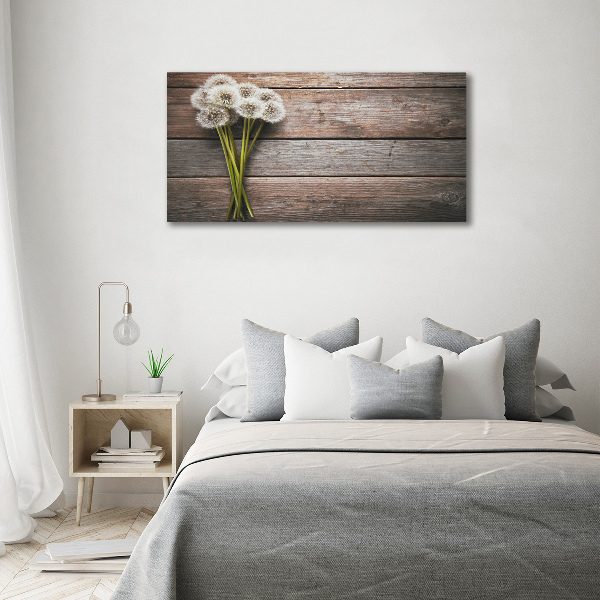 Cuadro canvas con impresión uv duradera horizontal madera de diente de león