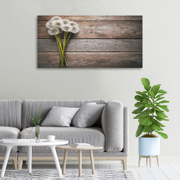 Cuadro canvas con impresión uv duradera horizontal madera de diente de león