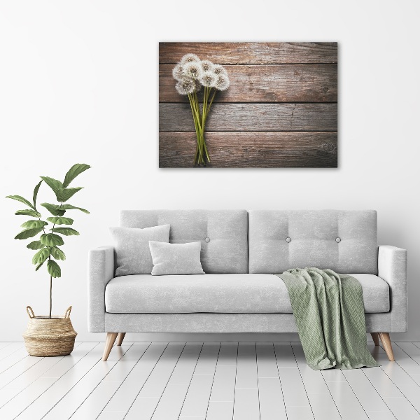 Cuadro canvas con impresión uv duradera horizontal madera de diente de león