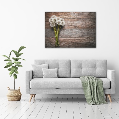 Cuadro canvas con impresión uv duradera horizontal madera de diente de león