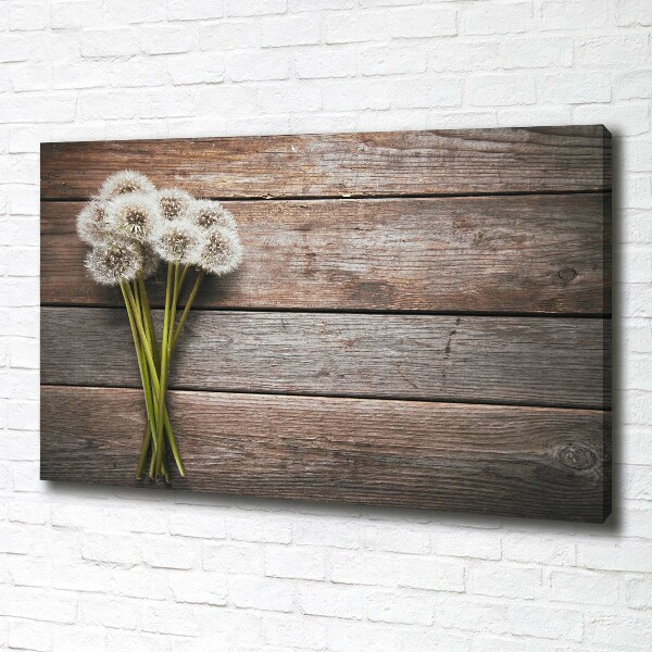 Cuadro canvas con impresión uv duradera horizontal madera de diente de león