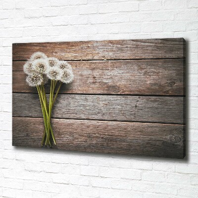 Cuadro canvas con impresión uv duradera horizontal madera de diente de león