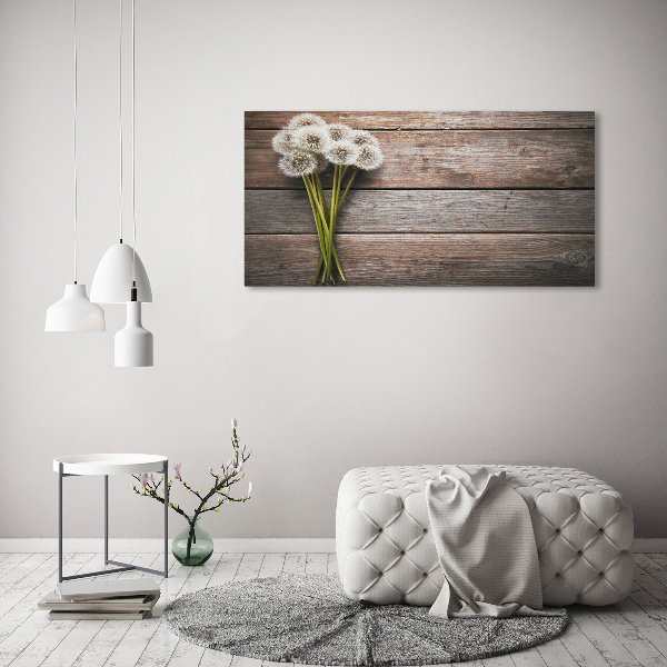 Cuadro canvas con impresión uv duradera horizontal madera de diente de león