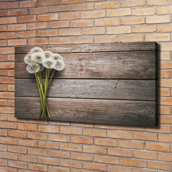 Cuadro canvas con impresión uv duradera horizontal madera de diente de león